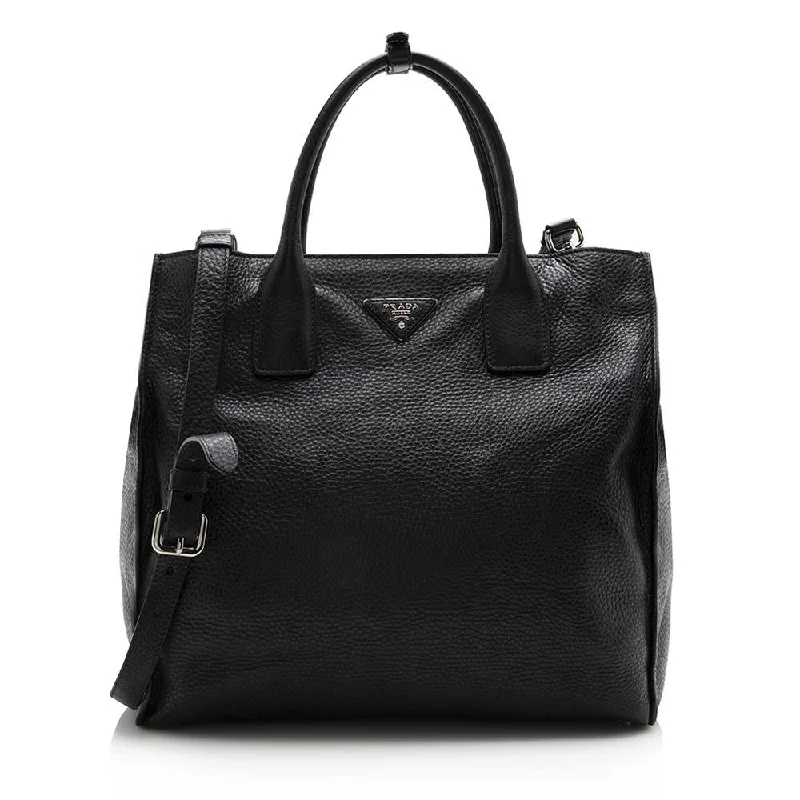 Prada Cahier bags with a detachable shoulder strap for versatile carryingPrada Vitello Daino Shopping Tote  (SHF-14541)