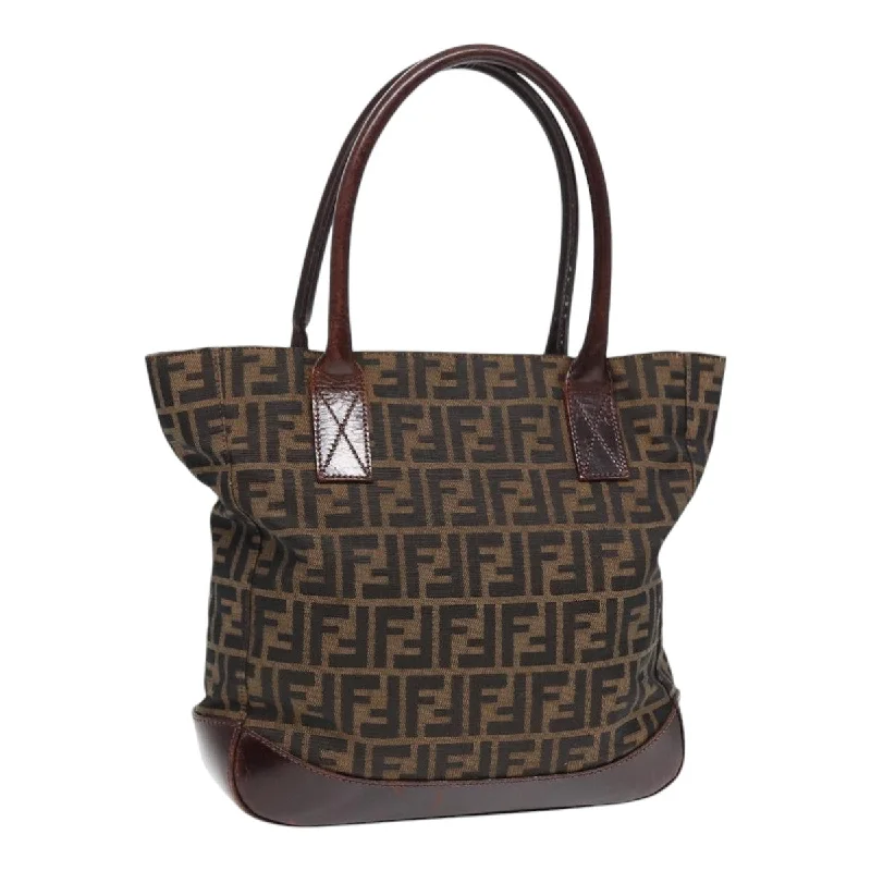 Fendi Baguette bags with a studded leather trim for a bold and edgy lookFENDI Zucca Canvas Tote Bag Brown Black  yk14553