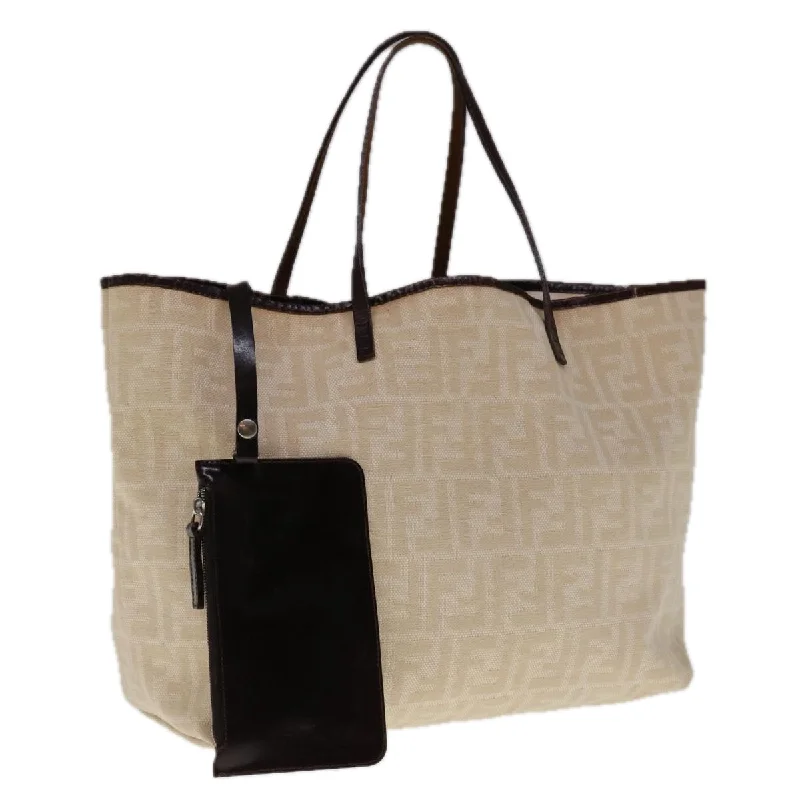 Fendi Baguette bags with a studded leather trim for a bold and edgy lookFENDI Zucca Canvas Tote Bag Beige  66010