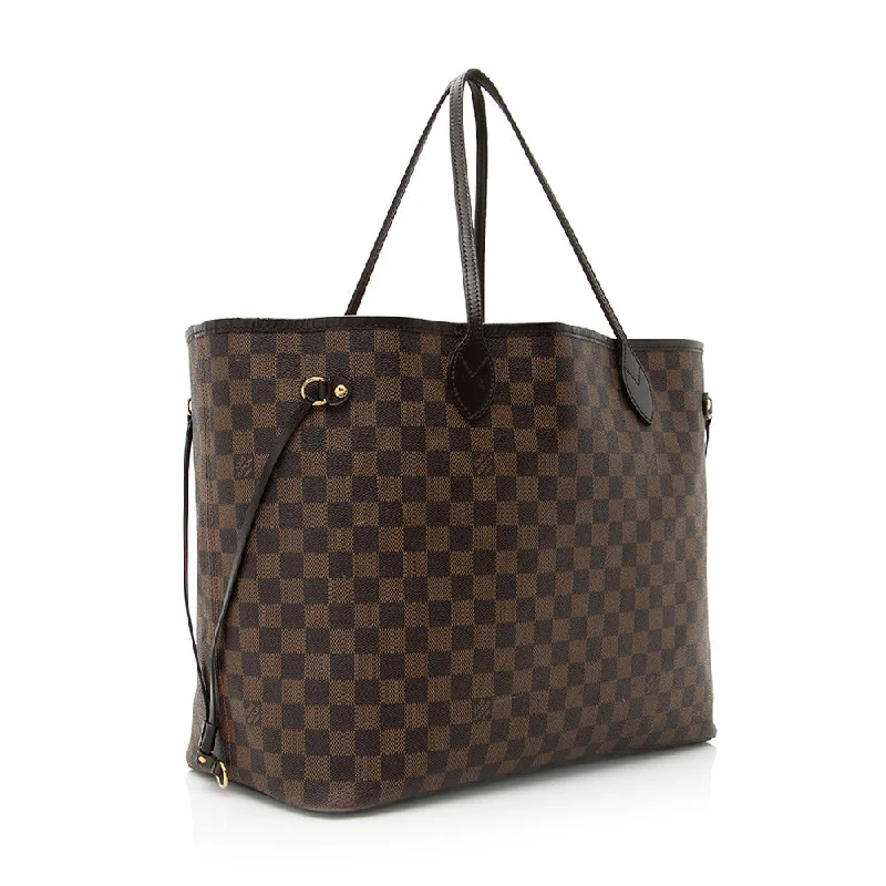 Louis Vuitton backpacks with a padded laptop compartment for travelLouis Vuitton Damier Ebene Neverfull GM Tote (20603)