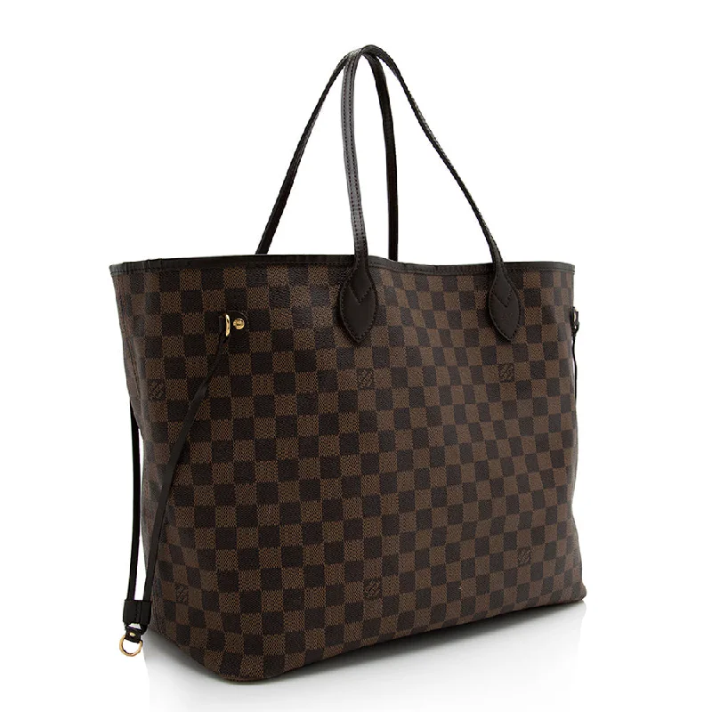 Louis Vuitton bags with a zippered interior pocket for better organizationLouis Vuitton Damier Ebene Neverfull GM Tote (22140)