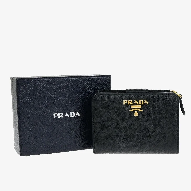 Prada bags with a chain - link trim and a leather body for a modern and stylish edgePRADA Wallet