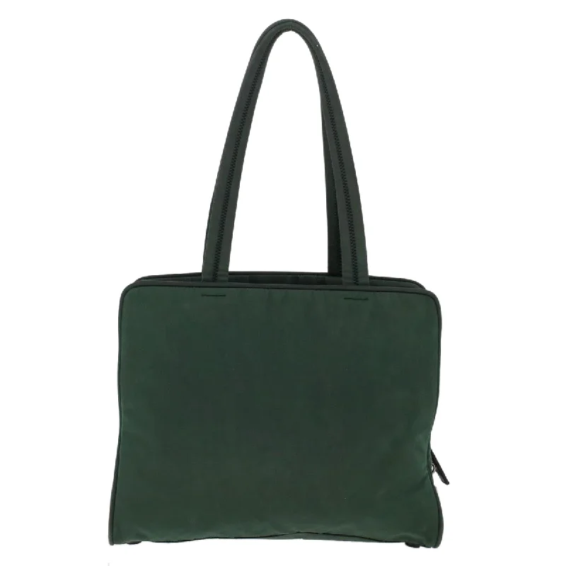 Prada Cahier bags with a monogram - embossed leather surfacePrada Tote Bag Nylon Green  hk731