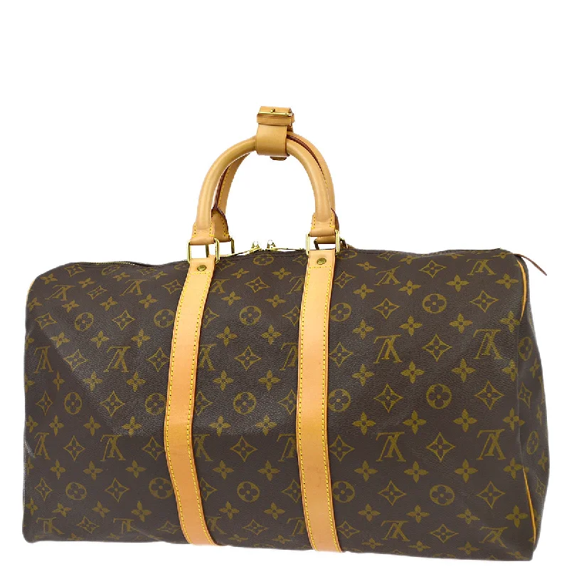 Louis Vuitton crossbody bags with a printed floral pattern for femininityLouis Vuitton 1996 Monogram Keepall 45 Travel Duffle Handbag M41428