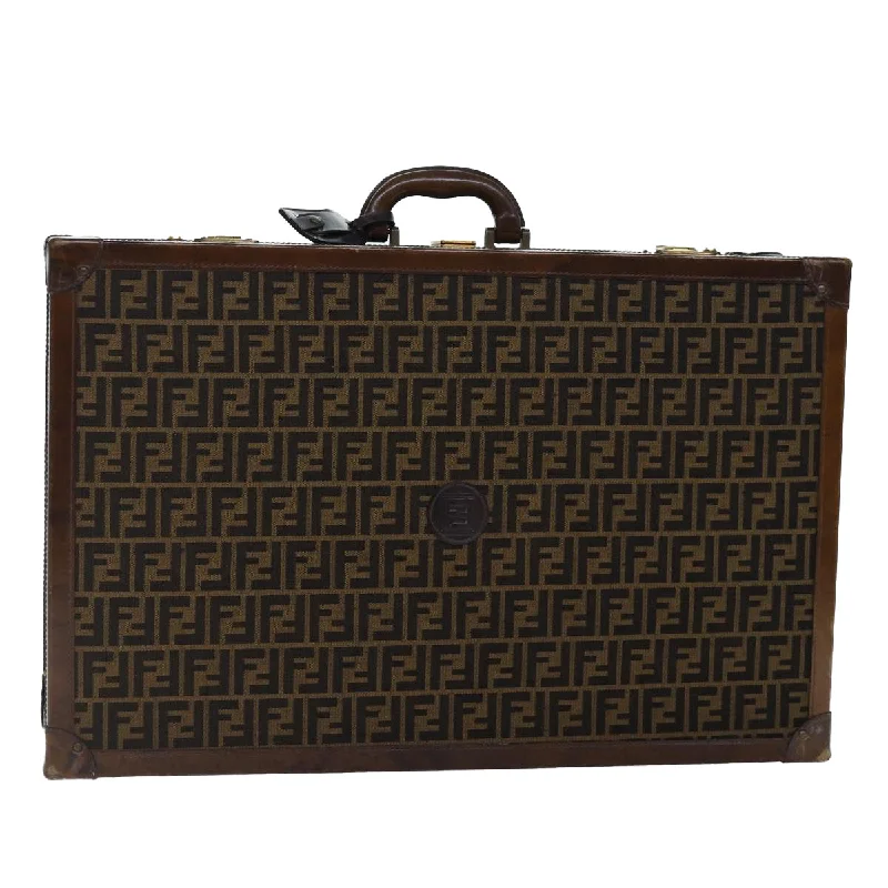 Fendi crossbody bags with a woven leather strap for a unique texture and visual appealFENDI Zucca Canvas Trunk Brown  86274