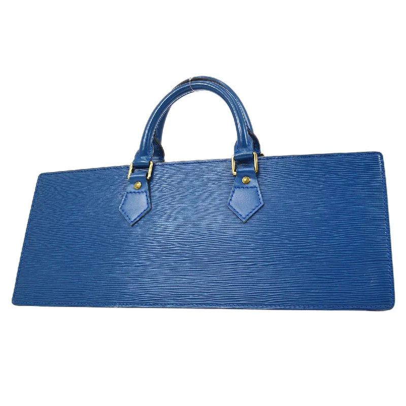 Ladies Louis Vuitton handbags with a detachable coin purse insideLOUIS VUITTON 1994 SAC TRIANGLE BLUE EPI M52095