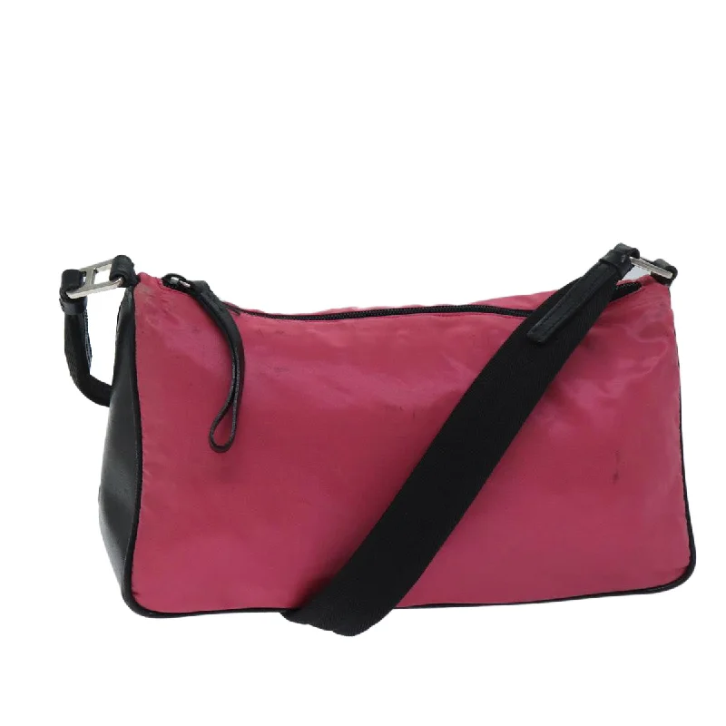 Ladies Prada handbags with a detachable wallet inside for added conveniencePRADA Shoulder Bag Nylon Pink Auth ar11645B