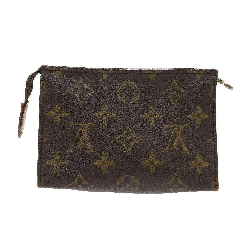 Louis Vuitton bags with a zip - around closure for enhanced securityLouis Vuitton Monogram Poche Toilette 15 Pouch M47546 LV Auth 46289