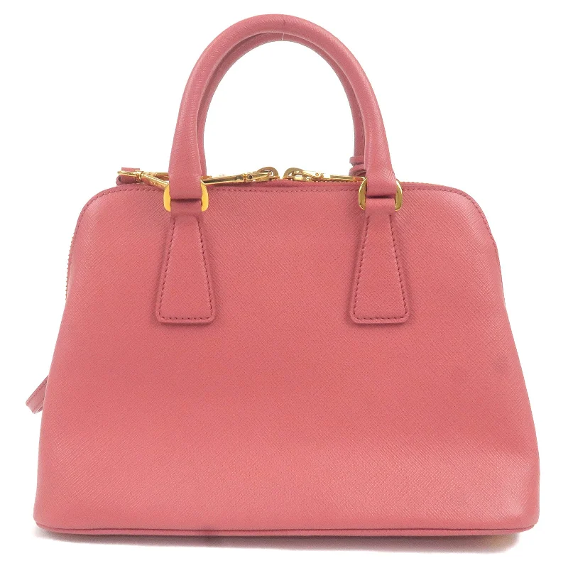 Prada bags with a front - flap pocket for quick access to essentialsPRADA Leather 2Way Hand Bag Shoulder Bag Pink BL0838