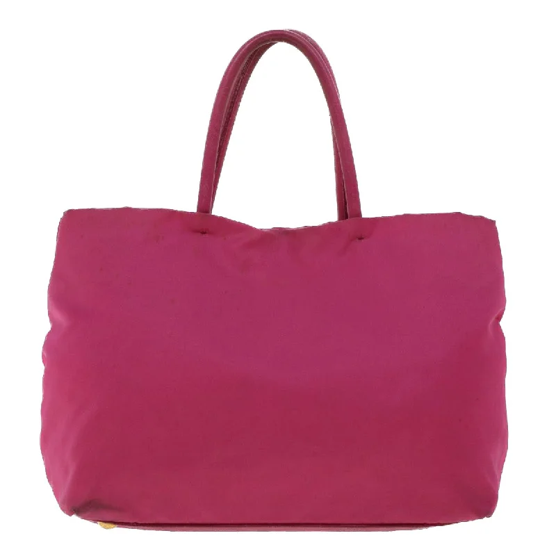 Prada Cahier bags with a monogram - embossed leather surfacePrada Tote Bag Nylon Pink  43931