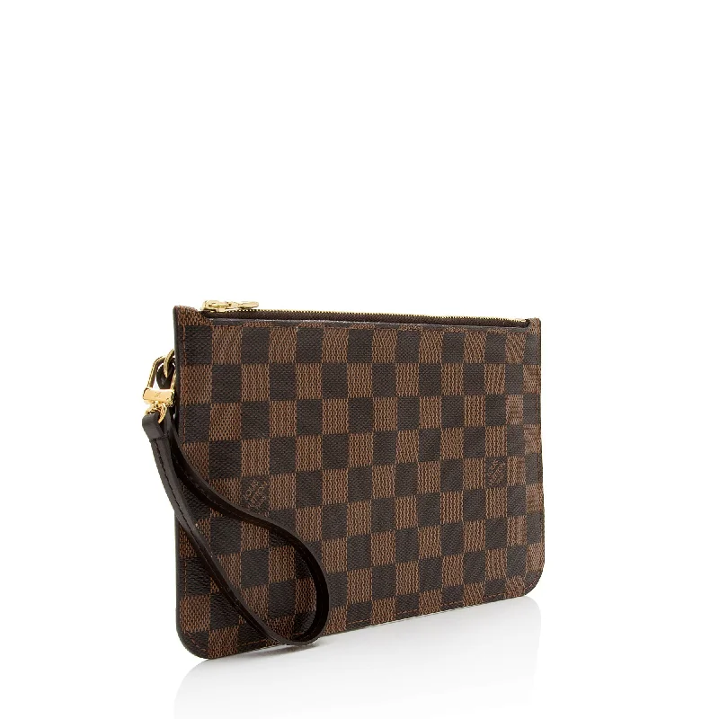 Louis Vuitton bags with a zip - around closure for enhanced securityLouis Vuitton Damier Ebene Neverfull GM Pochette (X4gbvN)