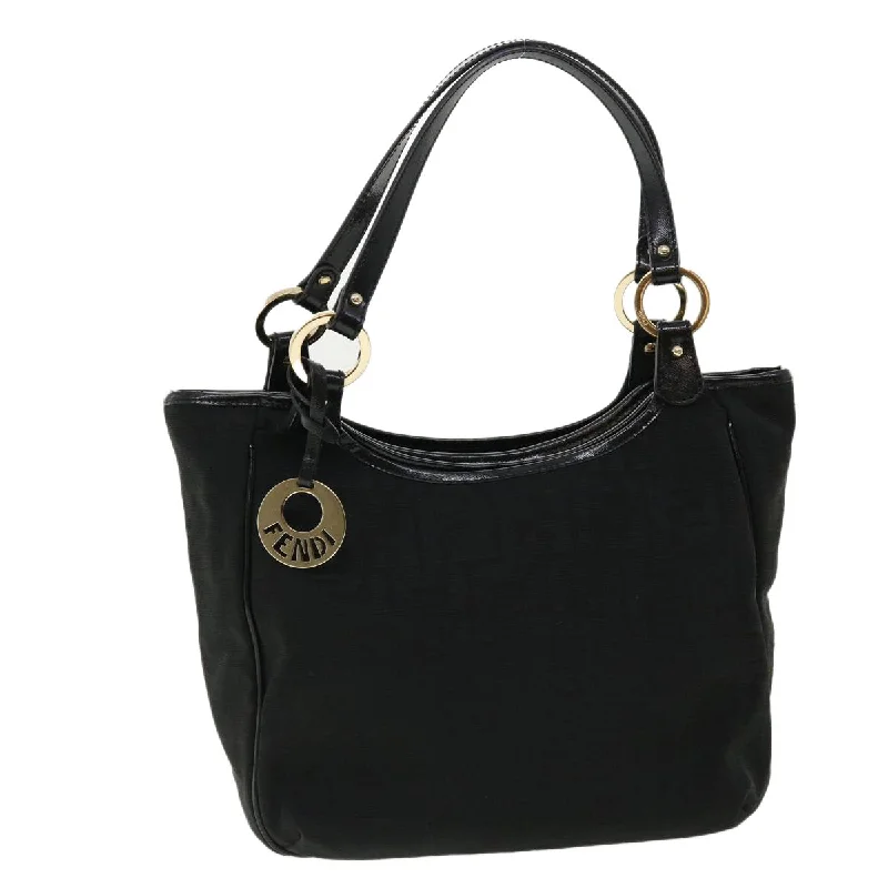 Fendi By The Way bags with a 3D - printed FF logo for a modern and textured lookFENDI Zucca Canvas Tote Bag Black  rd2989