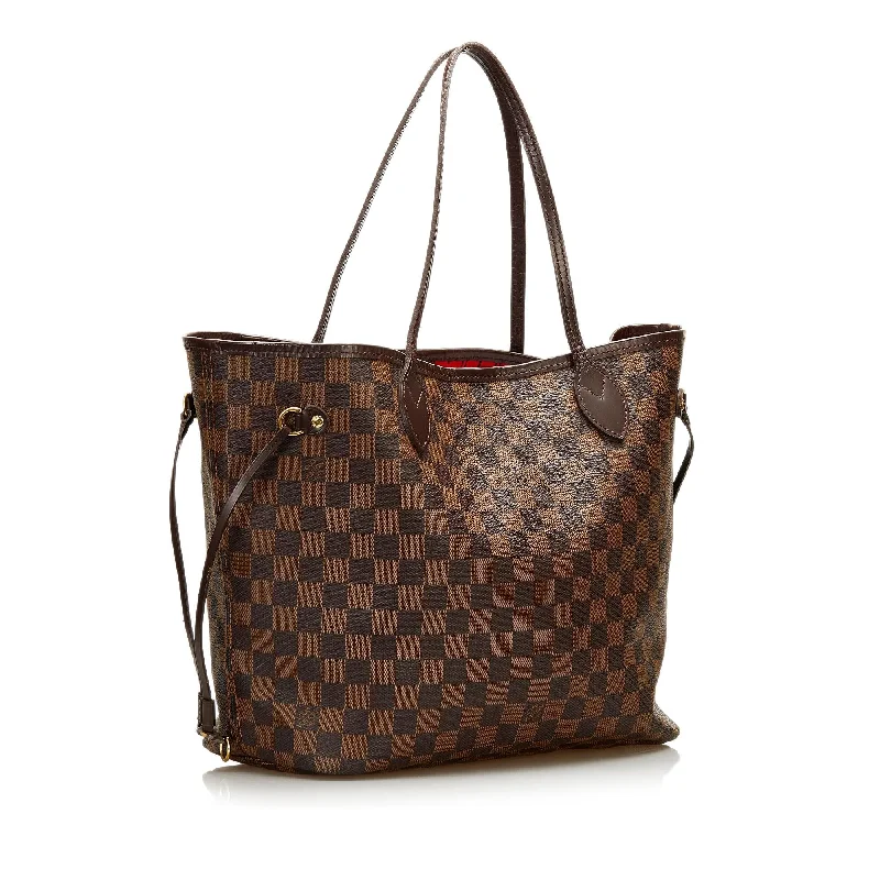 Louis Vuitton backpacks with a padded laptop compartment for travelLouis Vuitton Damier Ebene Neverfull MM (36950)