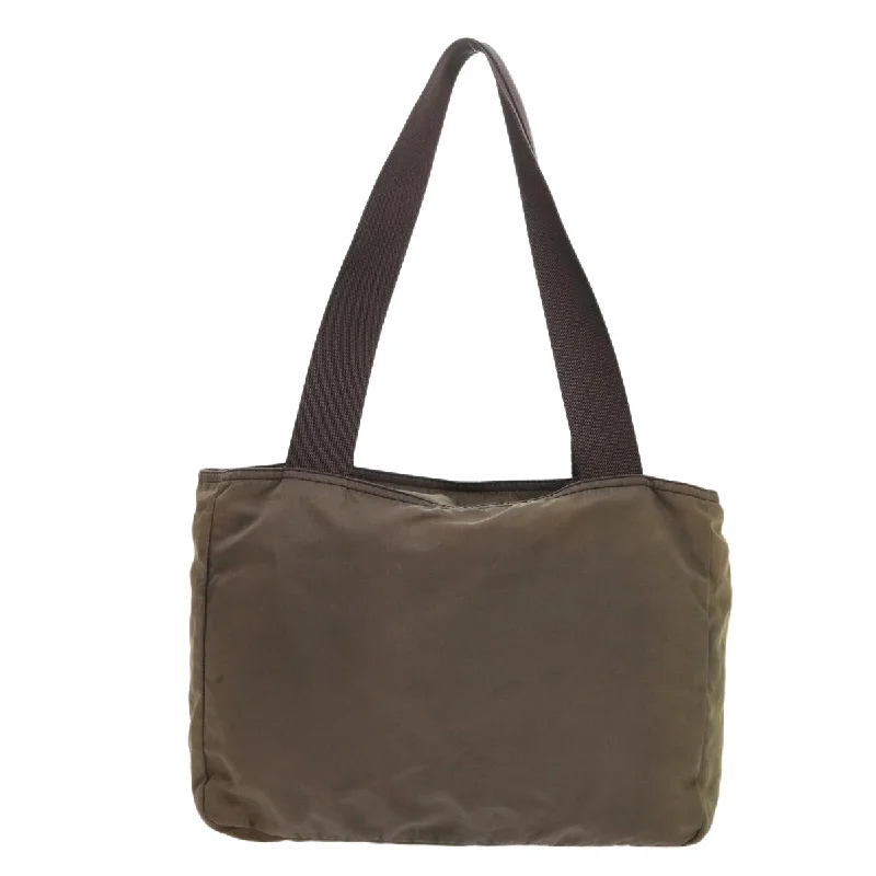 Prada bags with a front - flap pocket for quick access to essentialsPrada Tote Bag Nylon Khaki  46166