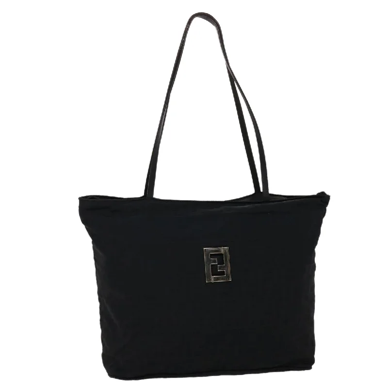 Fendi tote bags with a self - cleaning interior lining for easy maintenanceFENDI Zucca Canvas Tote Bag Black  yk7411