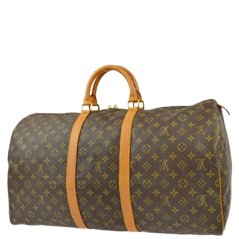 Louis Vuitton crossbody bags with a woven leather strap for textureLouis Vuitton 1994 Monogram Keepall 55 Travel Duffle Handbag M41424