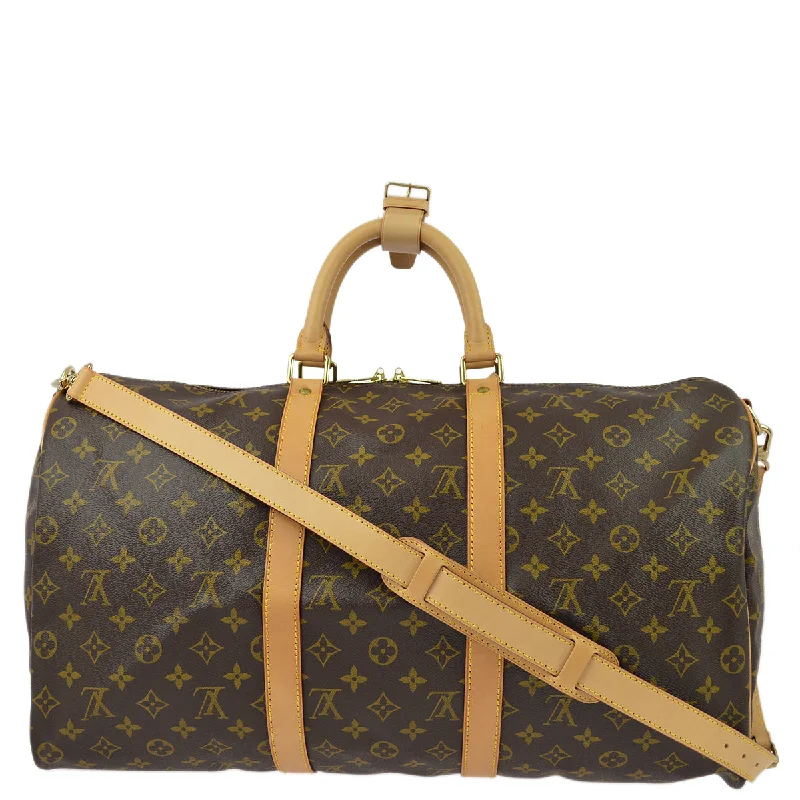 Louis Vuitton handbags with a patent - leather finish for a shiny lookLouis Vuitton 1995 Monogram Keepall Bandouliere 50 M41416