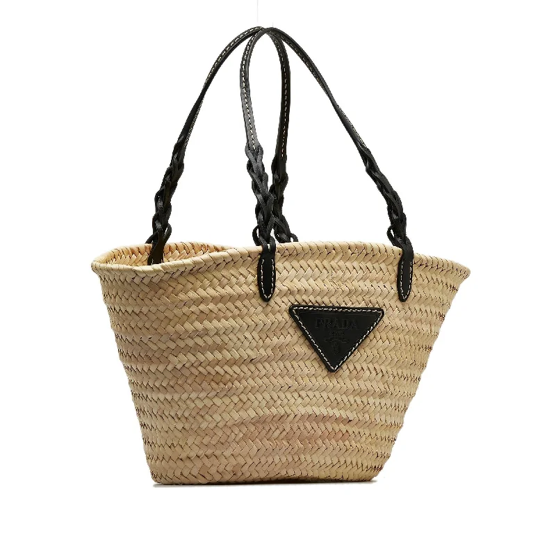 Ladies Prada shoulder bags with a magnetic - closure flap for easy opening and closingPrada Raffia Basket Tote Uy1FGj