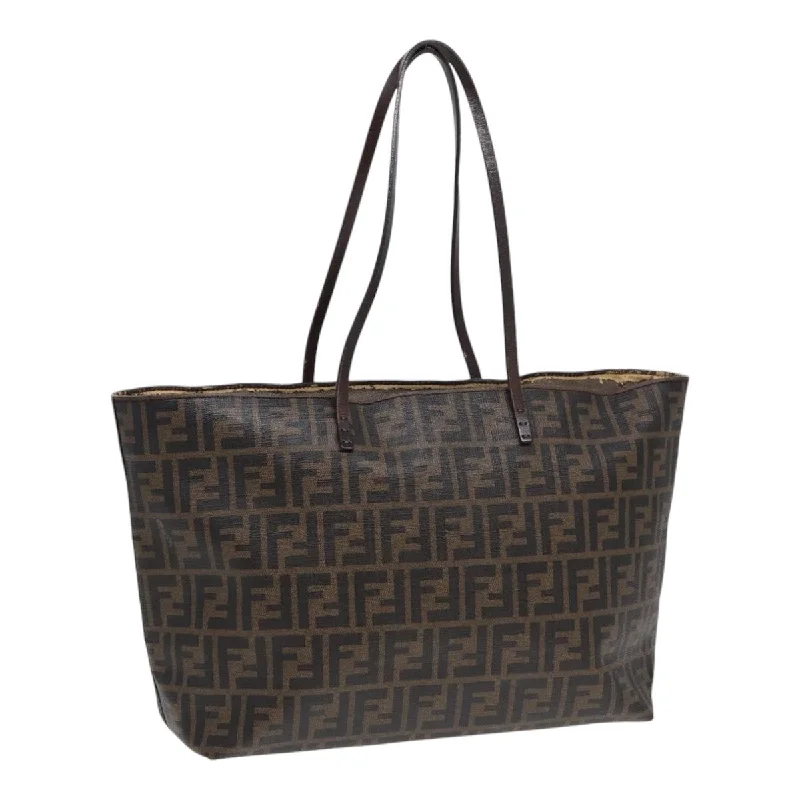 Fendi By The Way bags with a printed map pattern for a travel - inspired lookFENDI Zucca Canvas Tote Bag Brown Black gold  85703