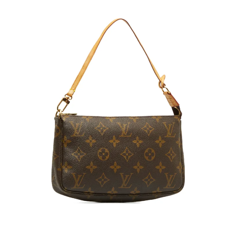 Ladies Louis Vuitton shoulder bags with a wide - width strap for comfortLouis Vuitton Monogram Pochette Accessoires Baguette