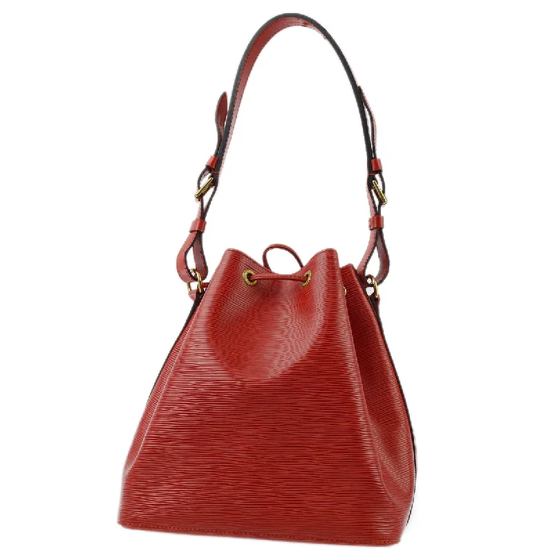 Ladies Louis Vuitton Capucines bags with a detachable shoulder strapLouis Vuitton 1996 Red Epi Petite Noe Bucket Shoulder Bag M44107