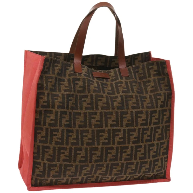 Fendi By The Way bags with a crystal - embellished FF logo for added luxury and glamourFENDI Zucca Canvas Tote Bag Black Brown  yk10891