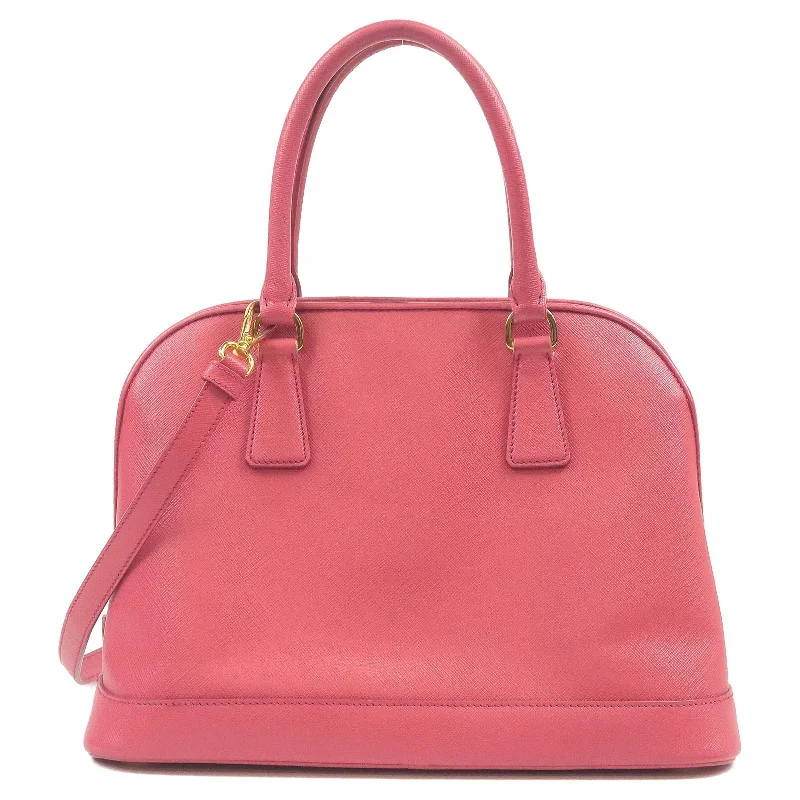 Small - sized Prada Saffiano leather bags for a compact and stylish carryPRADA Leather 2Way Hand Bag Shoulder Bag Pink