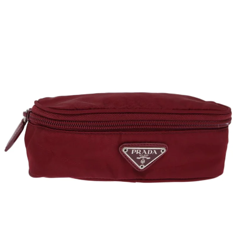 Prada bags with a front - flap pocket for quick access to essentialsPRADA Tessuto Clutch Bag