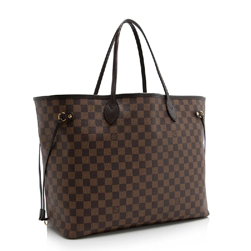 Louis Vuitton backpacks with a sleek, minimalist design for styleLouis Vuitton Damier Ebene Neverfull GM Tote (21286)