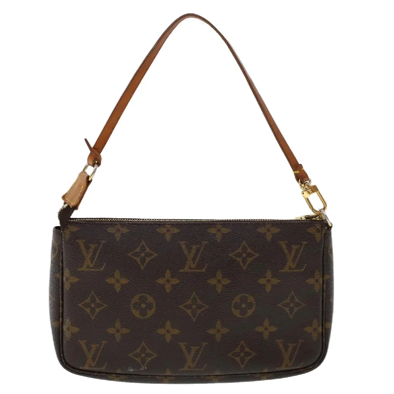 Ladies Louis Vuitton shoulder bags with a tassel decoration for charmLOUIS VUITTON Monogram Pochette Accessoires Pouch M51980 LV Auth 46706