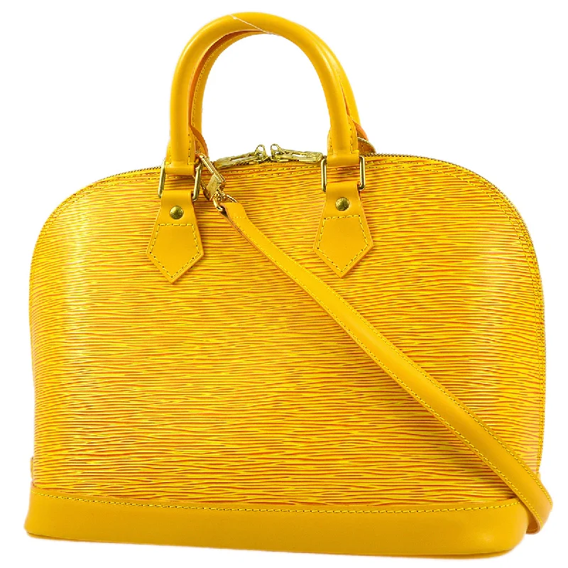 Louis Vuitton bags with a front - zip pocket for small items like keysLouis Vuitton 1996 Yellow Alma Handbag Epi M52149