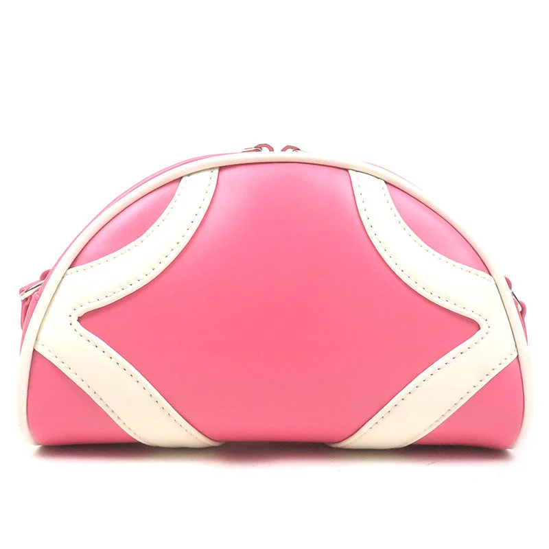 Ladies Prada shoulder bags with a magnetic - closure flap for easy opening and closingPRADA Leather Shoulder Bag BEGONIA BIAN Pink White 1BH140