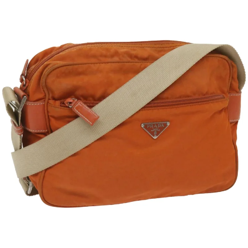 Prada Cahier bags with a detachable shoulder strap for versatile carryingPRADA Shoulder Bag Nylon Orange Auth fm3214