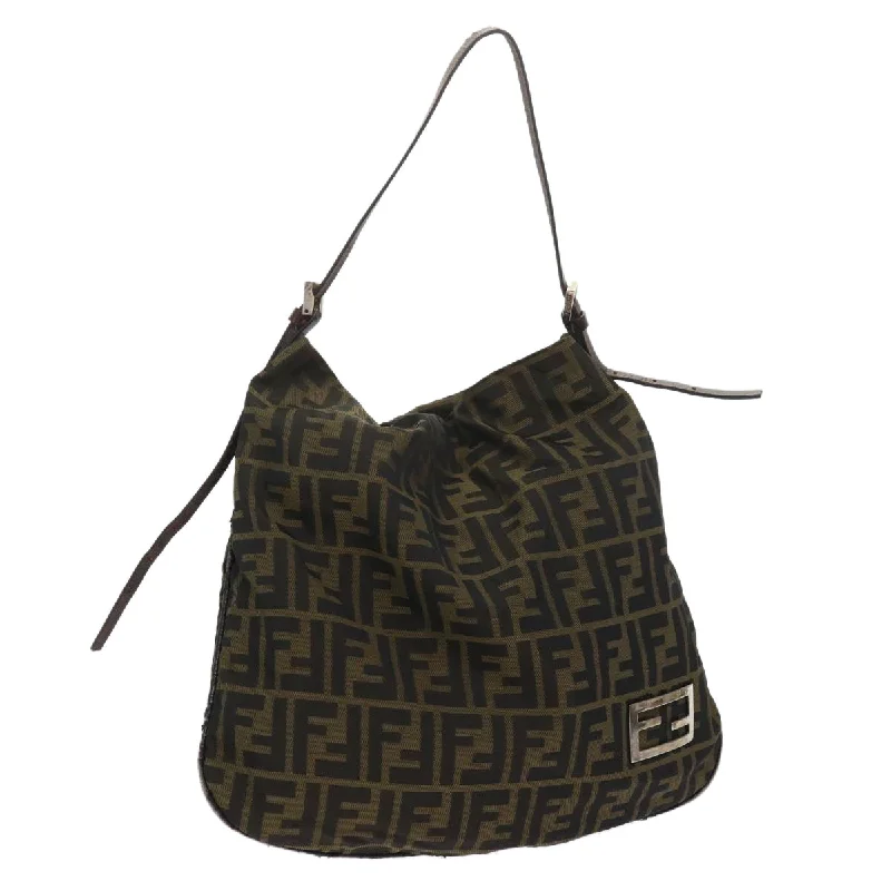 Fendi By The Way bags with a leather - wrapped drawstring for a luxurious and tactile feelFENDI Zucca Canvas Tote Bag Black Brown 2370 26733 008  ep2728