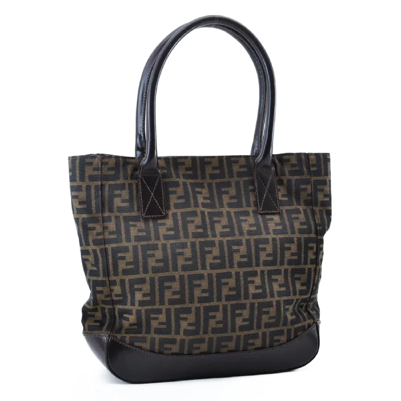 Fendi bags with a built - in USB charging port for keeping devices powered on the goFENDI Zucca Canvas Tote Bag Brown  am1300s