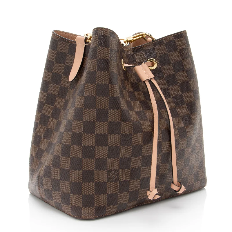 Louis Vuitton bags with a zippered interior pocket for better organizationLouis Vuitton Damier Ebene Neonoe Shoulder Bag (IktZOi)