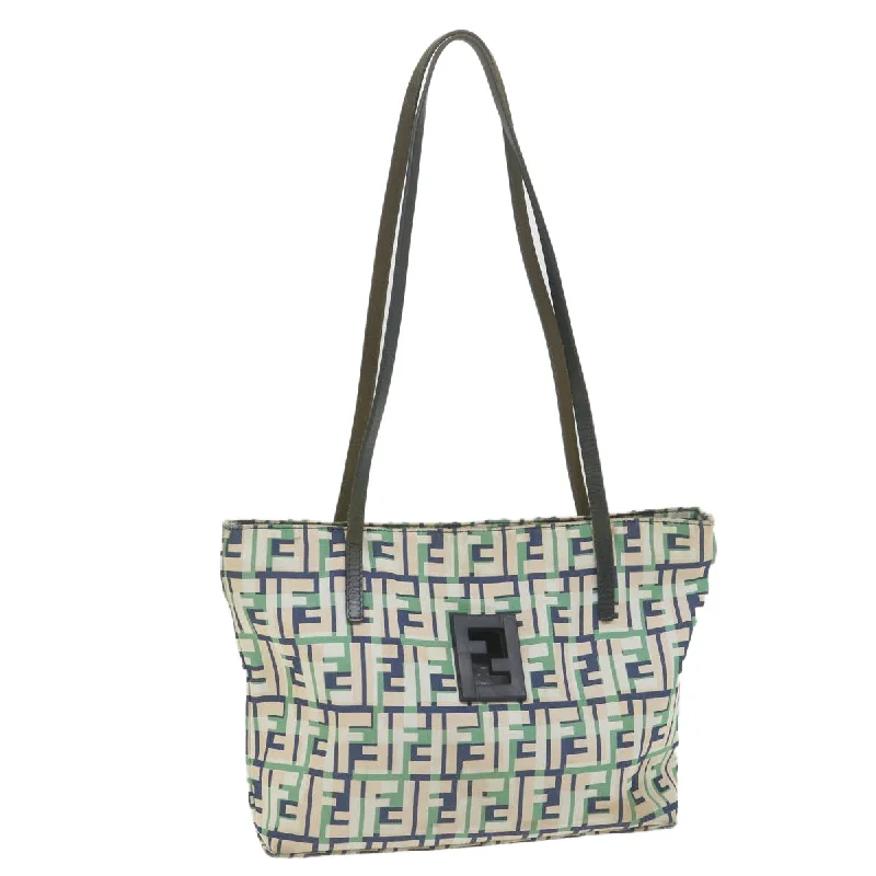 Fendi tote bags with a double - handle and shoulder - strap option for versatile carryingFENDI Zucca Canvas Tote Bag Green  bs10046