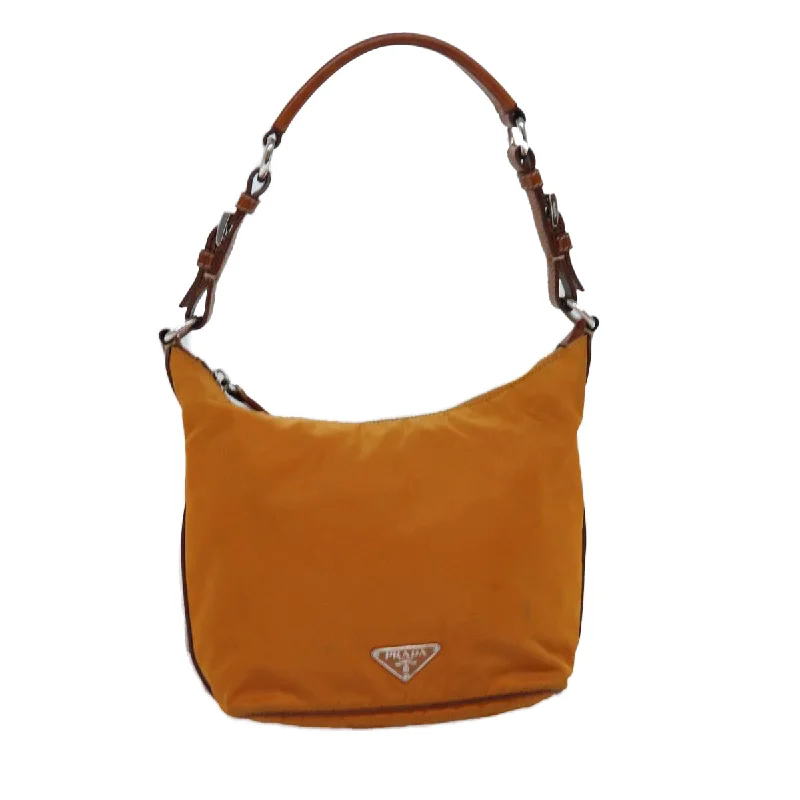 Prada Cleo bags with a detachable coin purse for added functionalityPRADA Shoulder Bag Nylon Orange Auth 77204