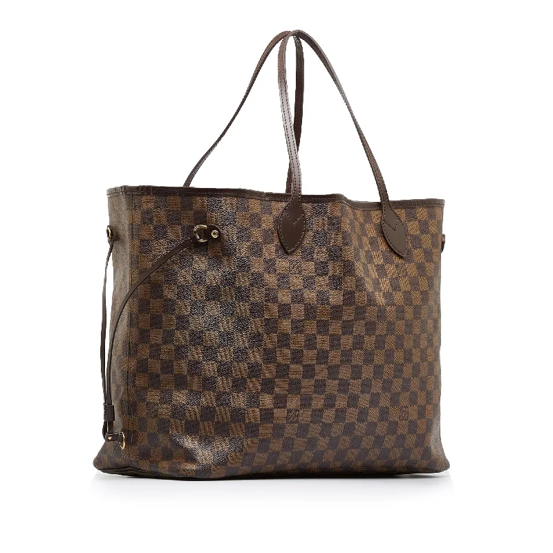 Louis Vuitton bags with a chain - link trim and a leather body for a modern edgeLouis Vuitton Damier Ebene Neverfull GM (EptETa)