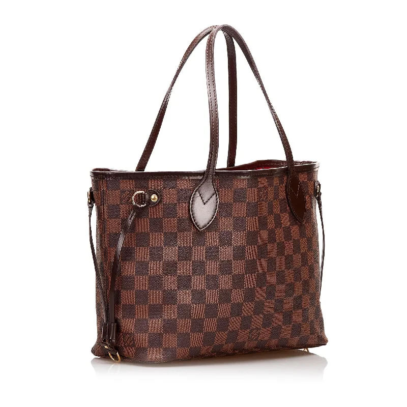 Louis Vuitton handbags with a metal - framed clasp for durabilityLouis Vuitton Damier Ebene Never Full PM (37086)