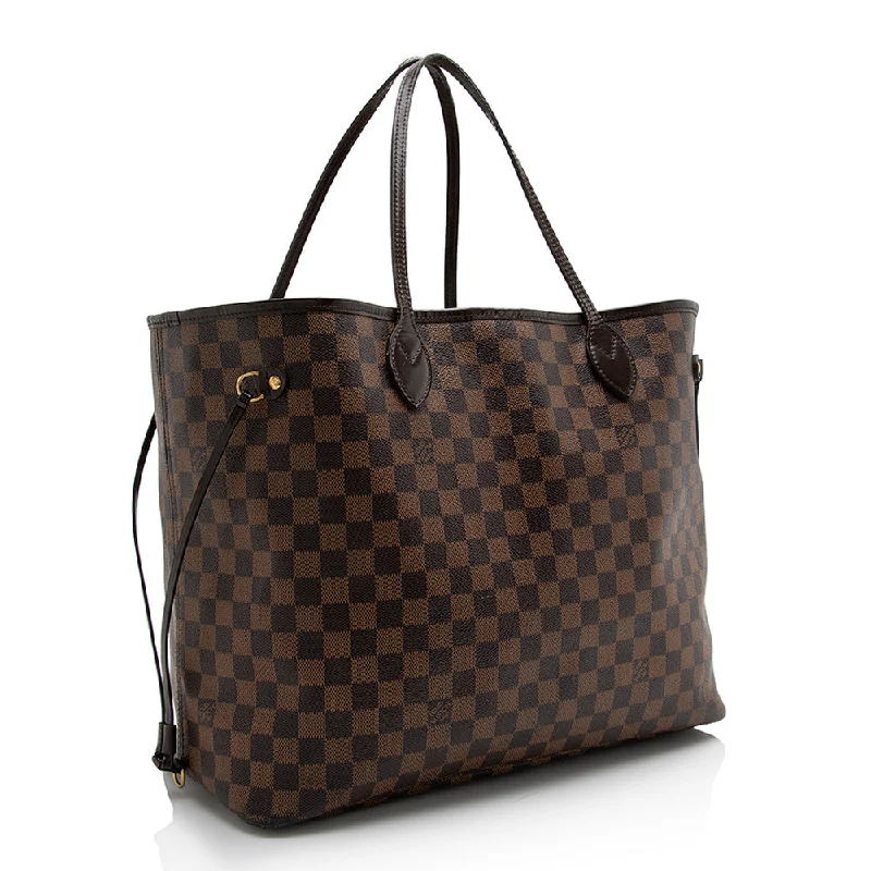 Louis Vuitton bags with a detachable mobile phone holder for convenienceLouis Vuitton Damier Ebene Neverfull GM Tote (21916)