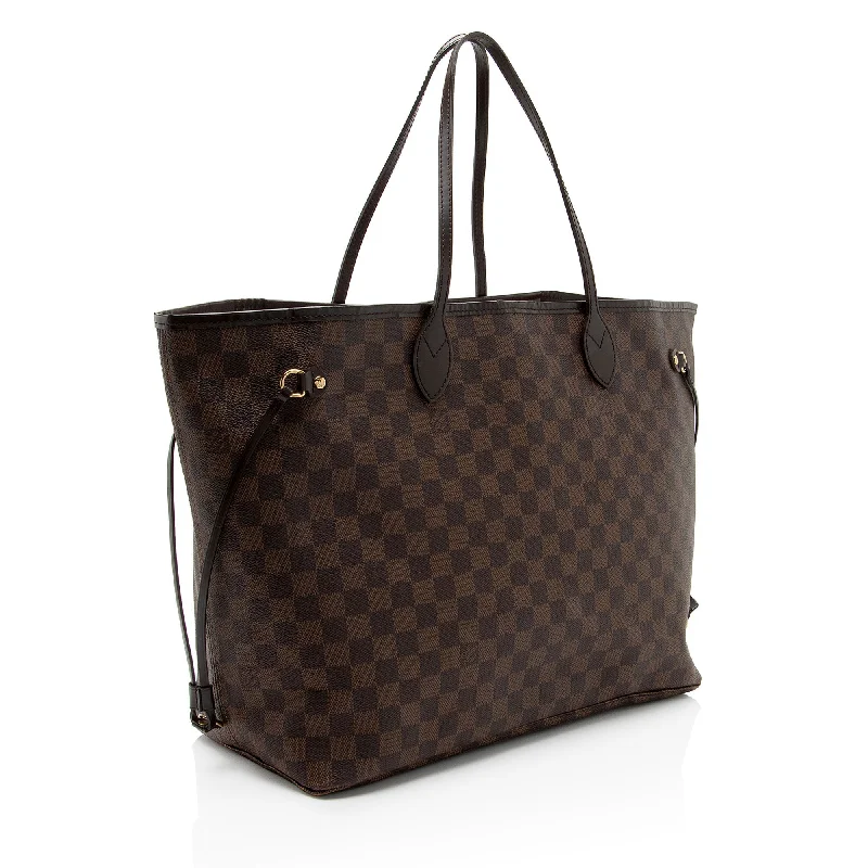 Ladies Louis Vuitton handbags with a detachable coin purse insideLouis Vuitton Damier Ebene Neverfull GM Tote (E3EZlr)