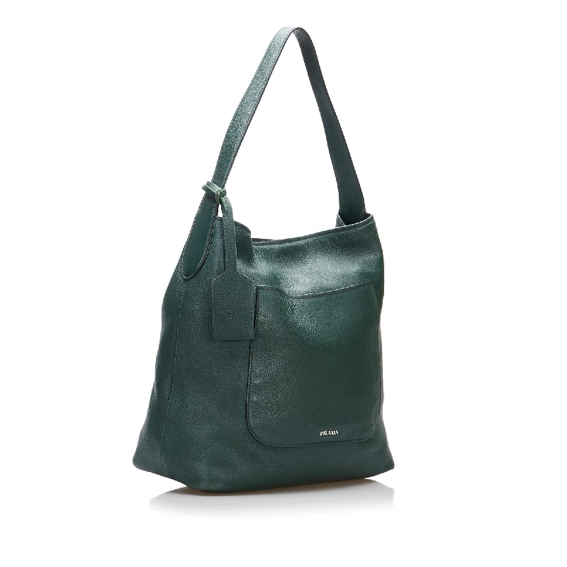 Prada tote bags with a water - resistant coating for outdoor activitiesPrada Leather Shoulder Bag zTqKtv