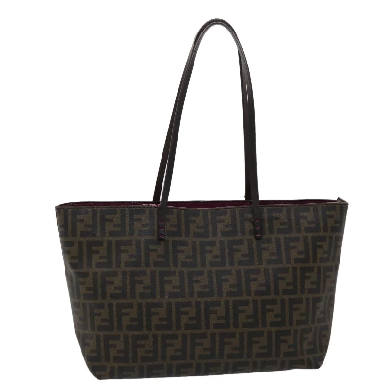 Fendi bags with a detachable tablet holder for using tablets on the goFENDI Zucca Canvas Tote Bag Black Brown  45932