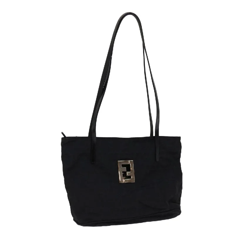 Fendi backpacks with a built - in lock for added securityFENDI Zucca Canvas Tote Bag Black  ep2841