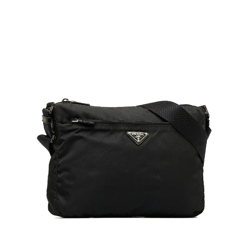 Prada bags with a front - flap pocket for quick access to essentialsPrada Tessuto Crossbody (SHG-mpmXEz)