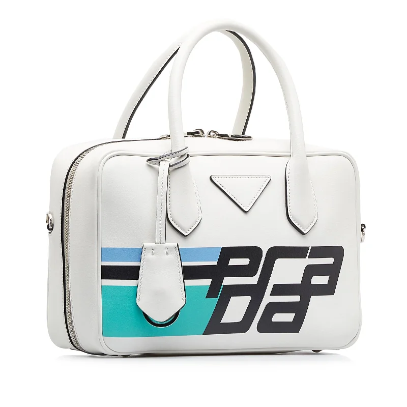 Prada tote bags with a water - resistant coating for outdoor activitiesPrada Racing Logo Satchel MufGJE