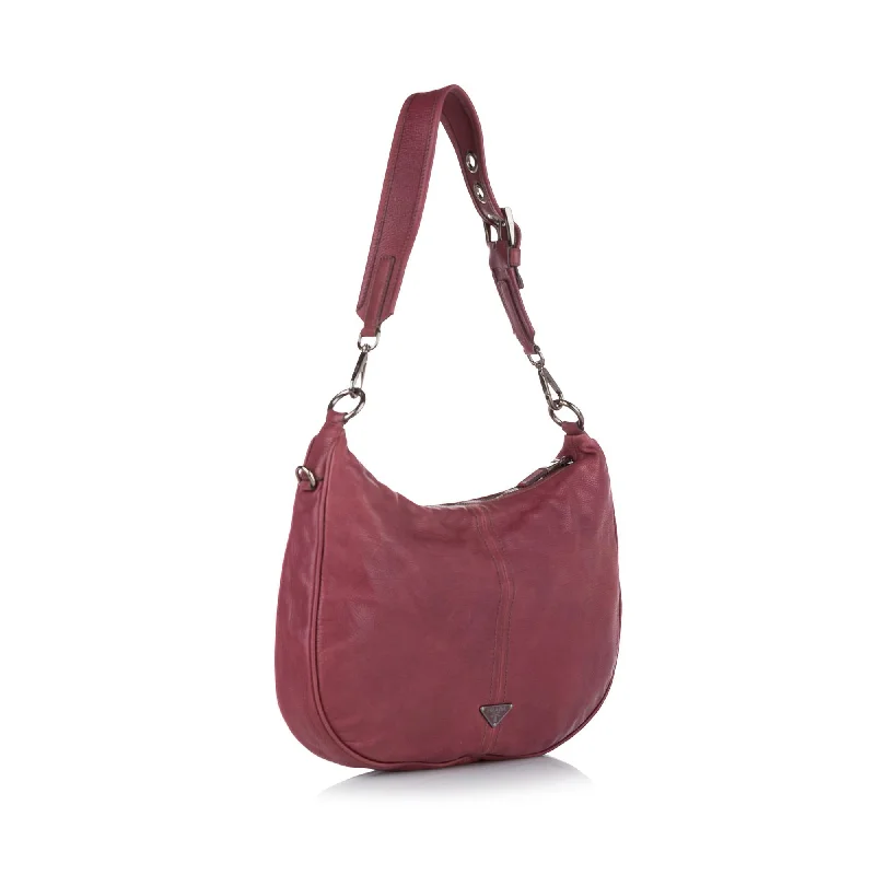 Prada handbags with a patent - leather finish for a shiny and sophisticated appearancePrada Leather Hobo Bag 23910