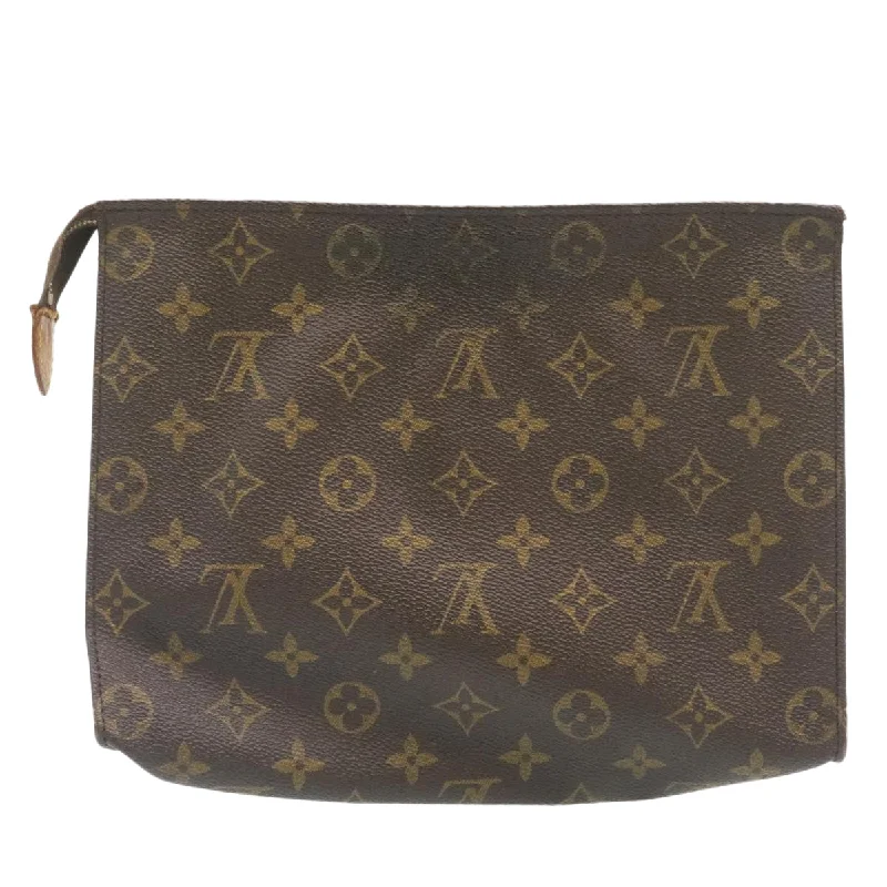 Ladies Louis Vuitton Petite Malle bags with a star - shaped charm for cutenessLOUIS VUITTON Monogram Poche Toilette 26 Pouch M47542 LV Auth 29124