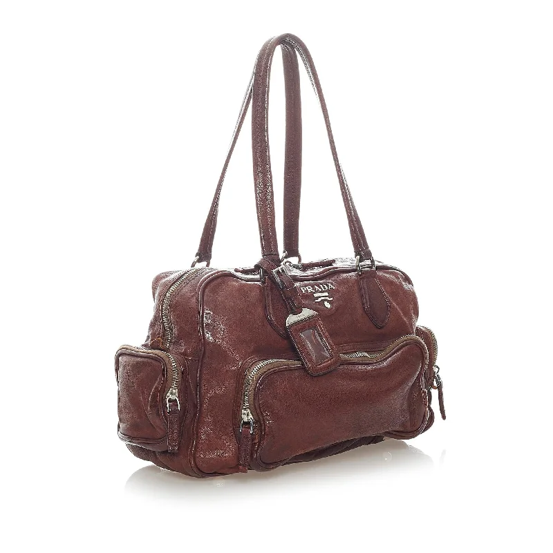 Ladies Prada Galleria bags with a detachable shoulder strapPrada Leather Shoulder Bag 32794